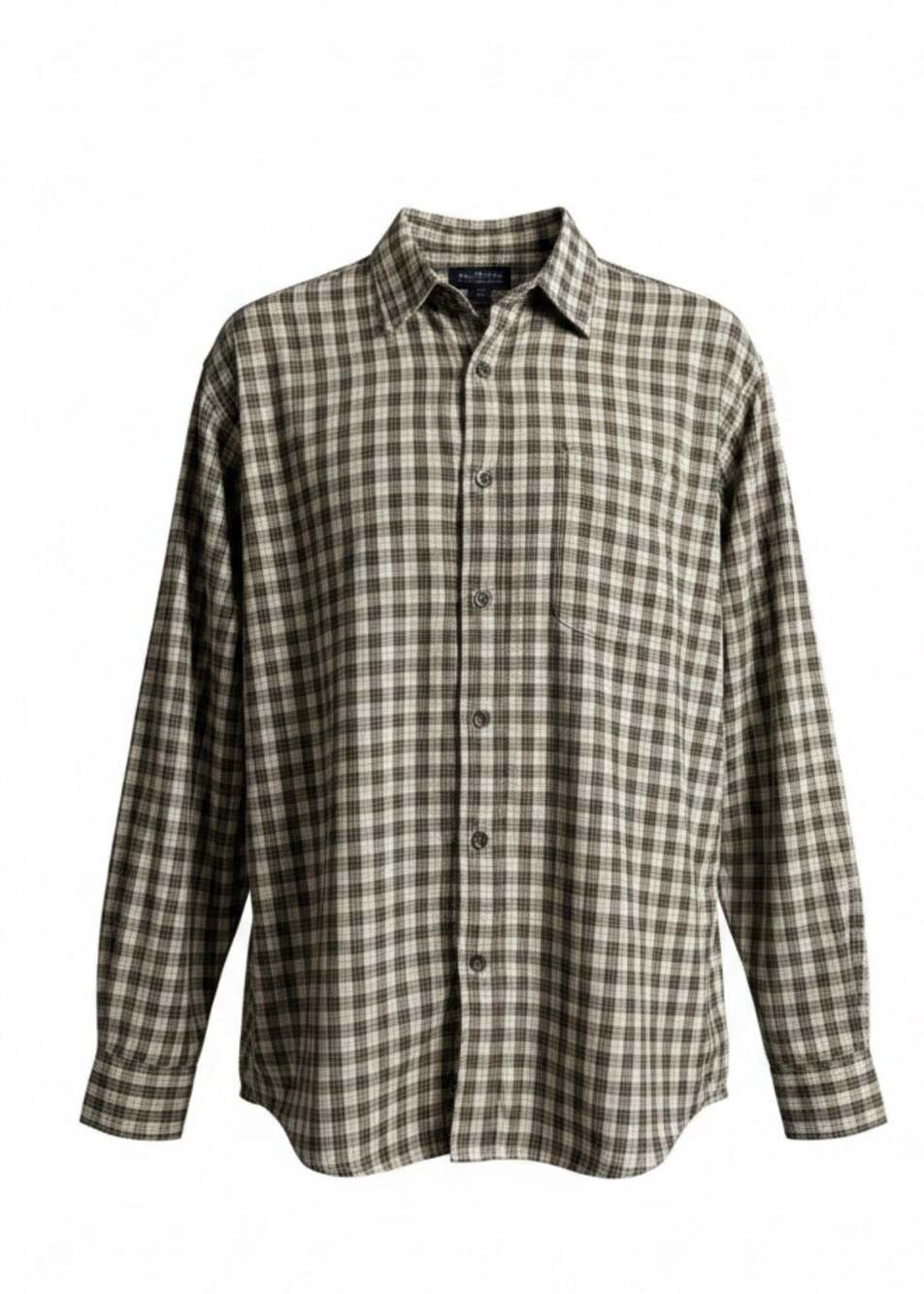 Aeropostale Men's Long Sleeve Button-Down Plaid Shirt Brown Beige XL
